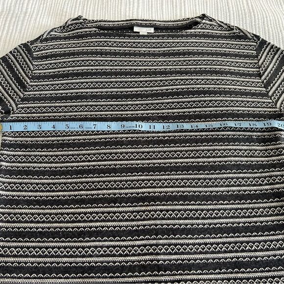 J. Jill Women’s Gray & White Patterned Long Sleeve Top Cotton Blend Size Medium - Picture 11 of 12